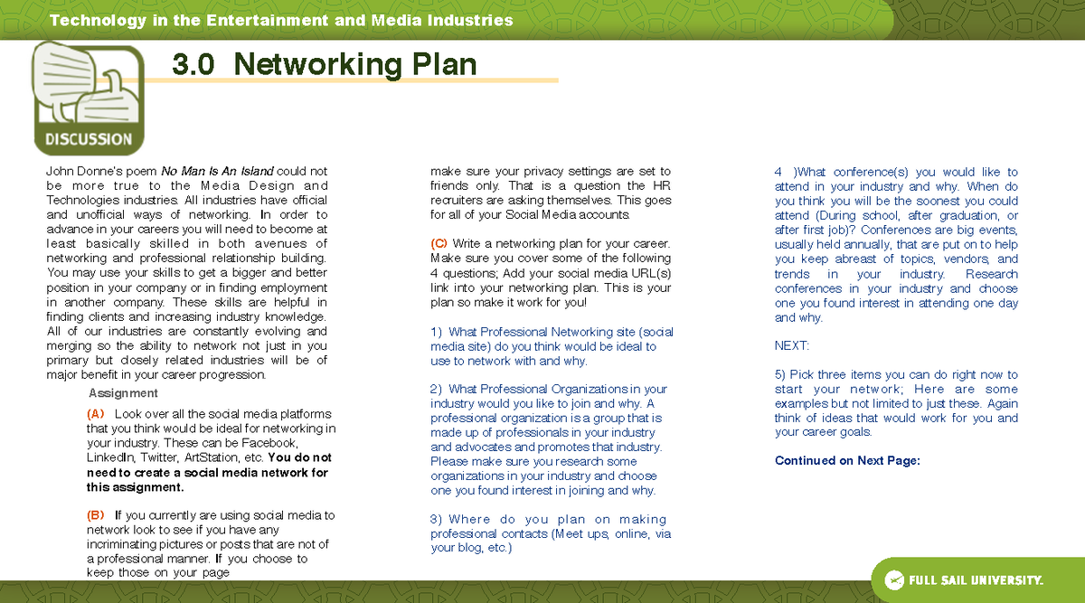 Networking plan TEM1000 StuDocu