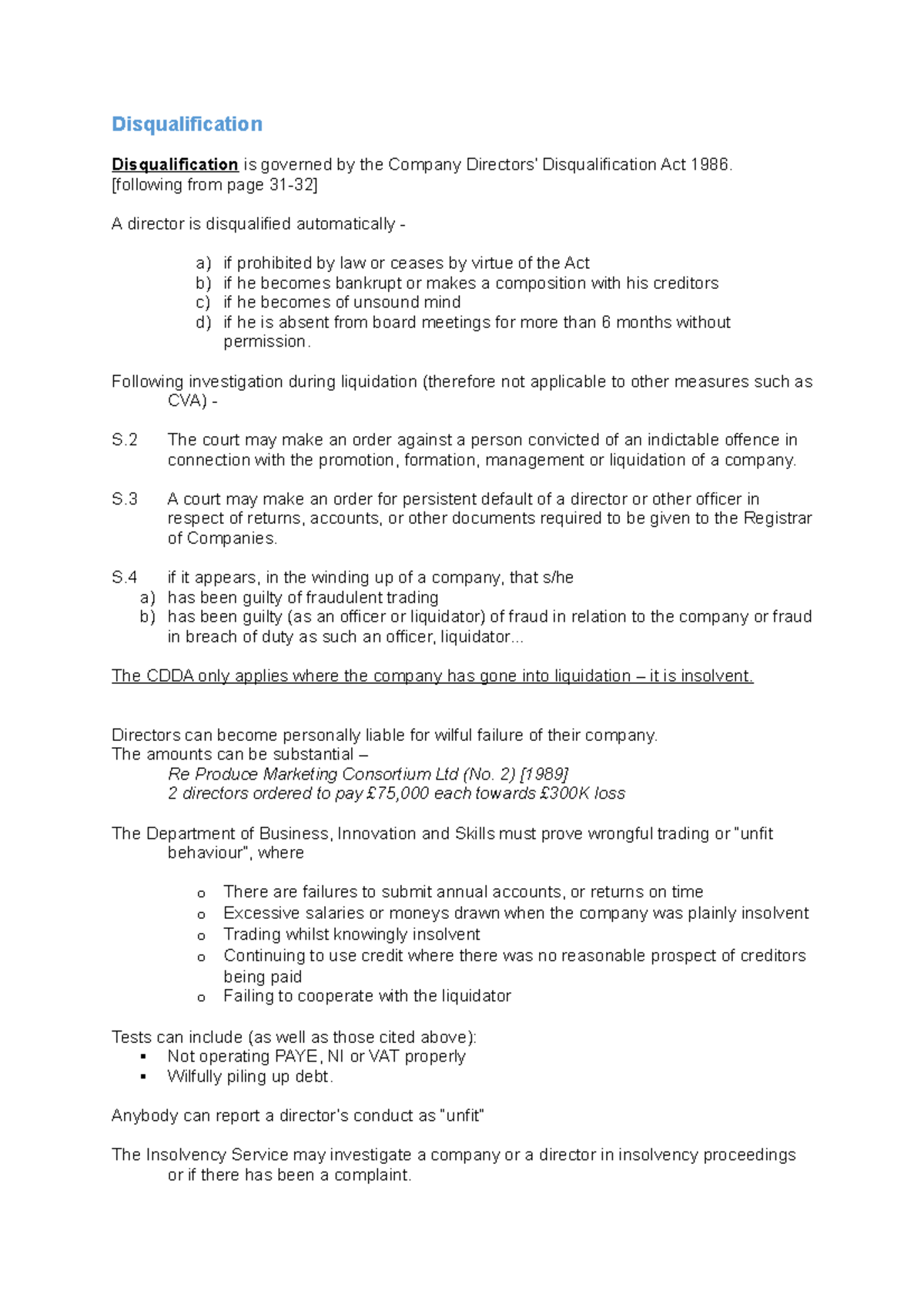 Disqualification of a firm - Disqualification Disqualification is ...