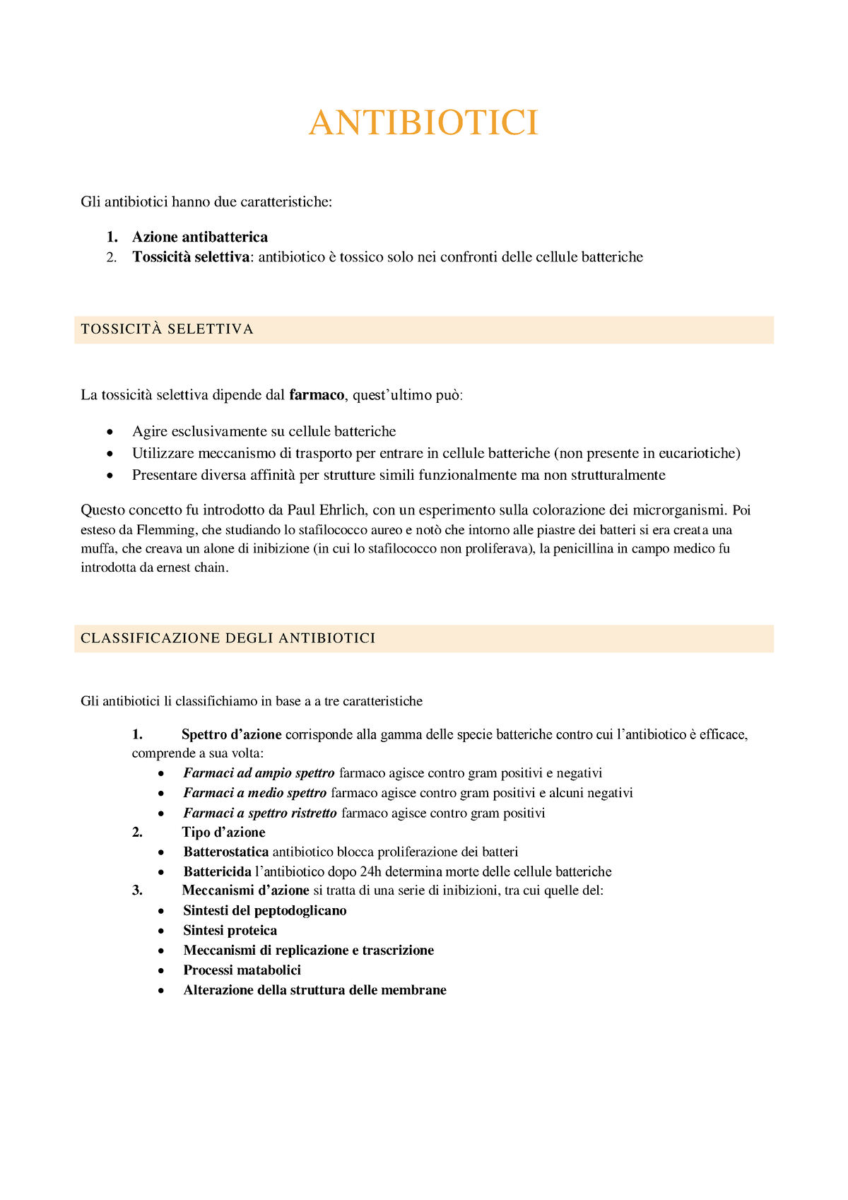 Antibiotici - Microbiologia Medica - ANTIBIOTICI Gli Antibiotici Hanno ...