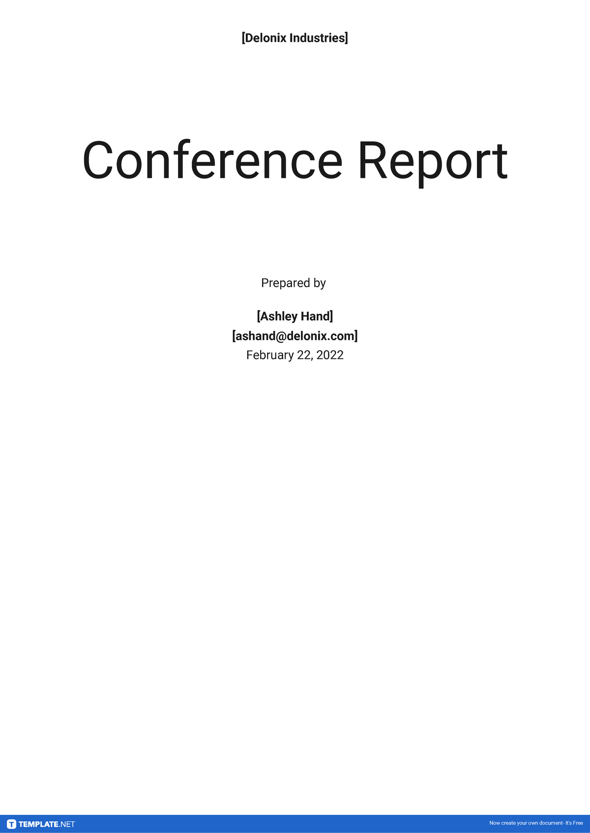 Copy Of Conference Report Template - [Delonix Industries] Conference ...