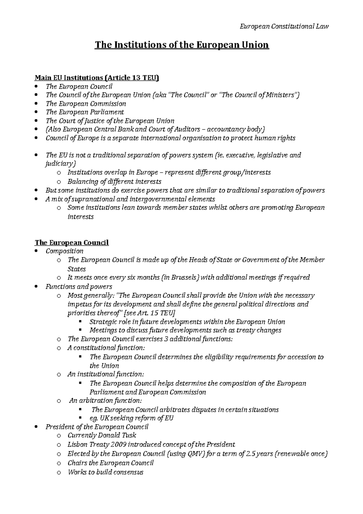The Institutions of the European Union - executive, legislative and ...