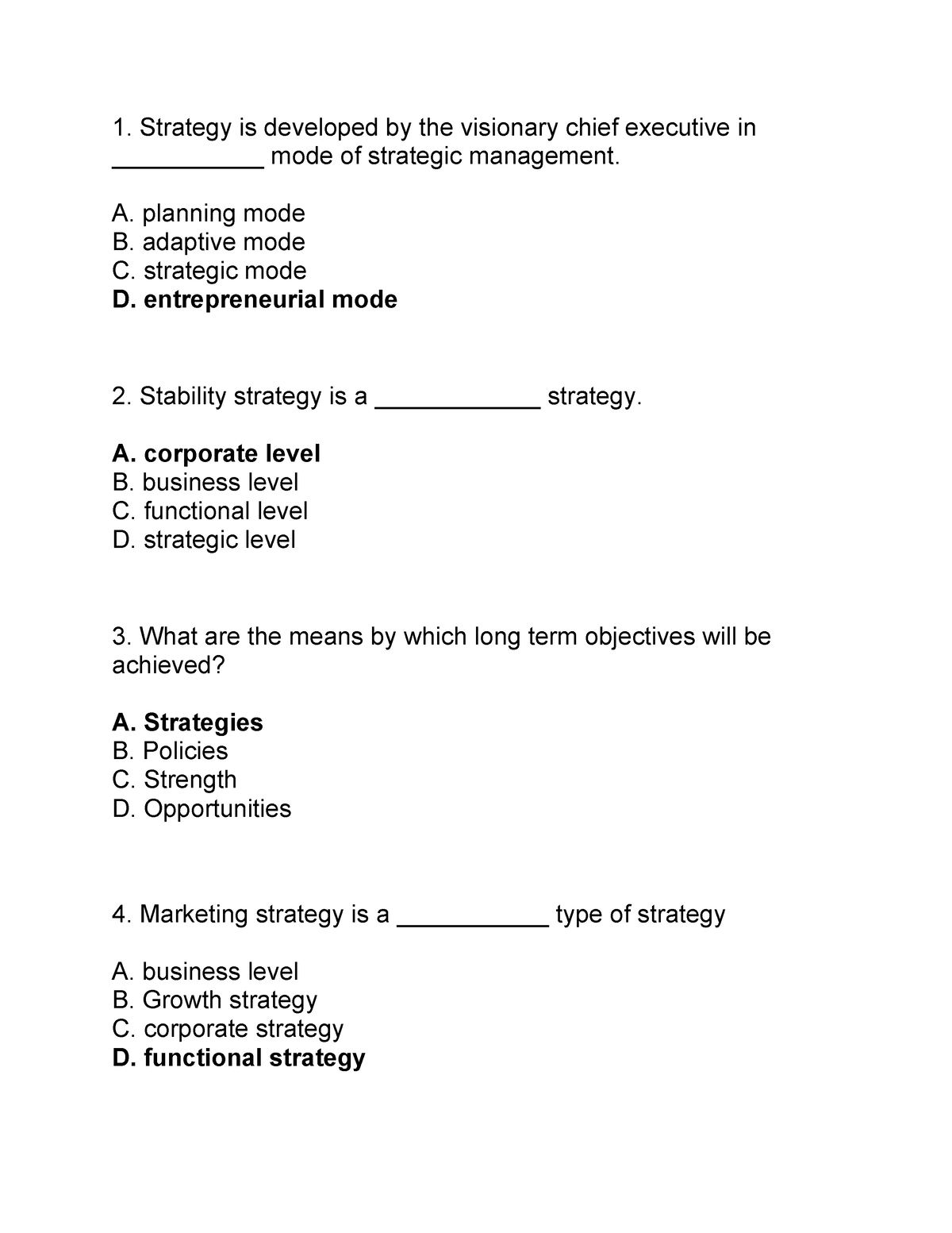 business planning and entrepreneurial management mcq