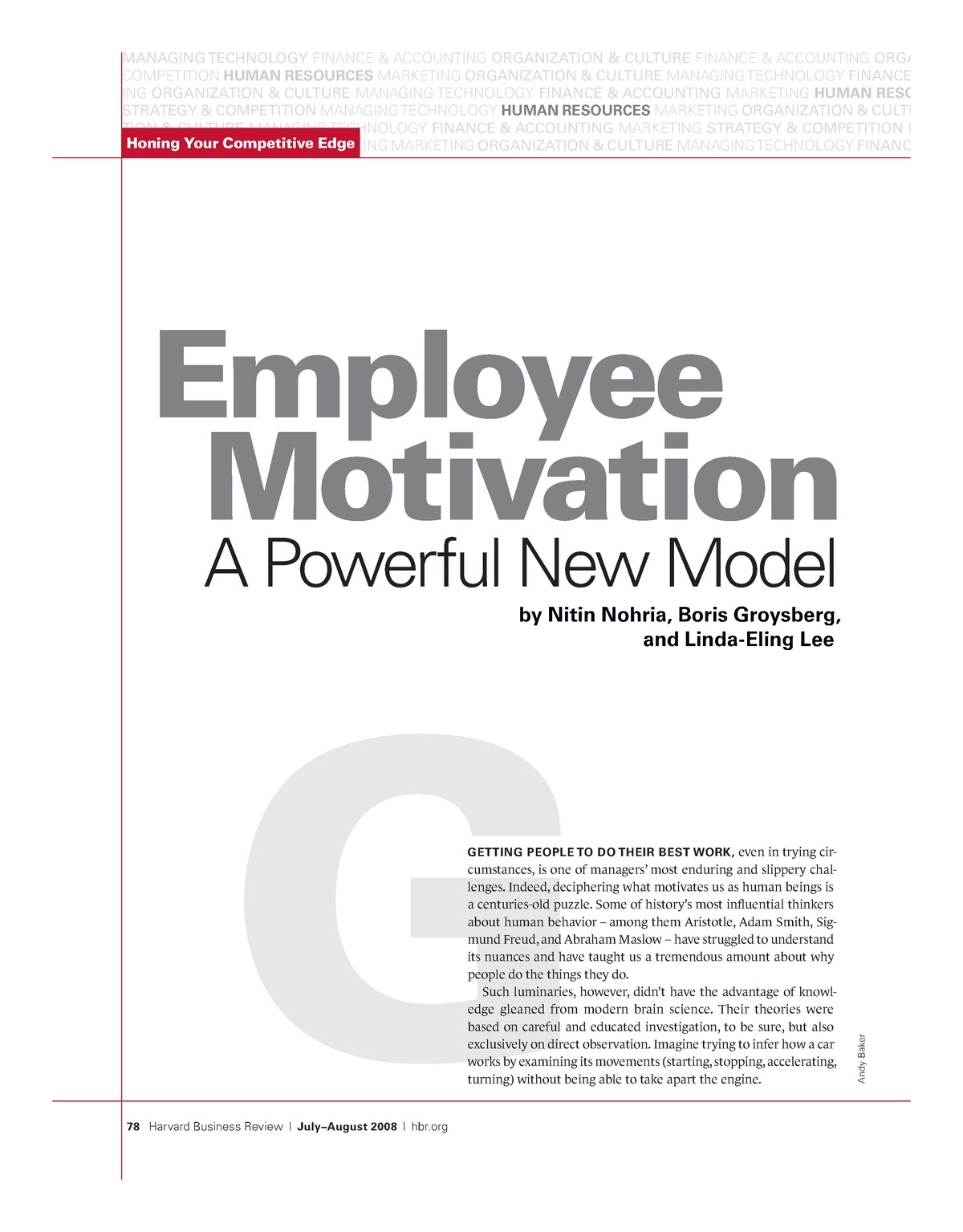 hbr case study on motivation