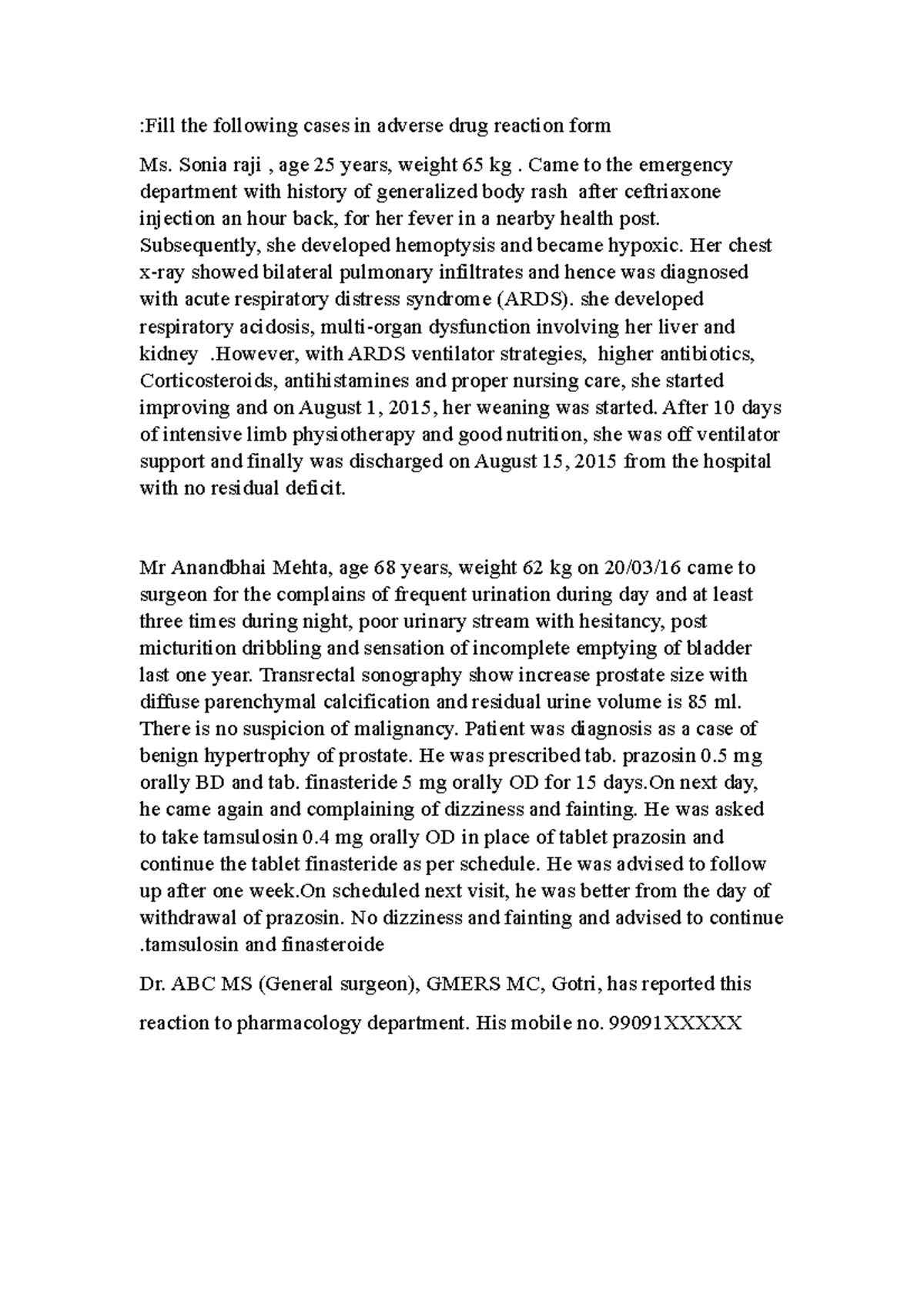 ADR cases , This file contain a many Questions and Answers that may be