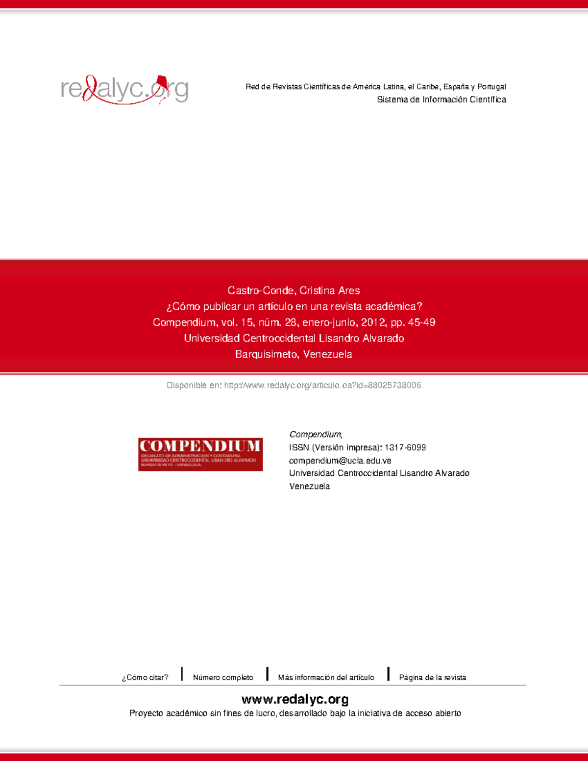 Cómo publicar artículo en revista académica - Disponible en: redalyc ...