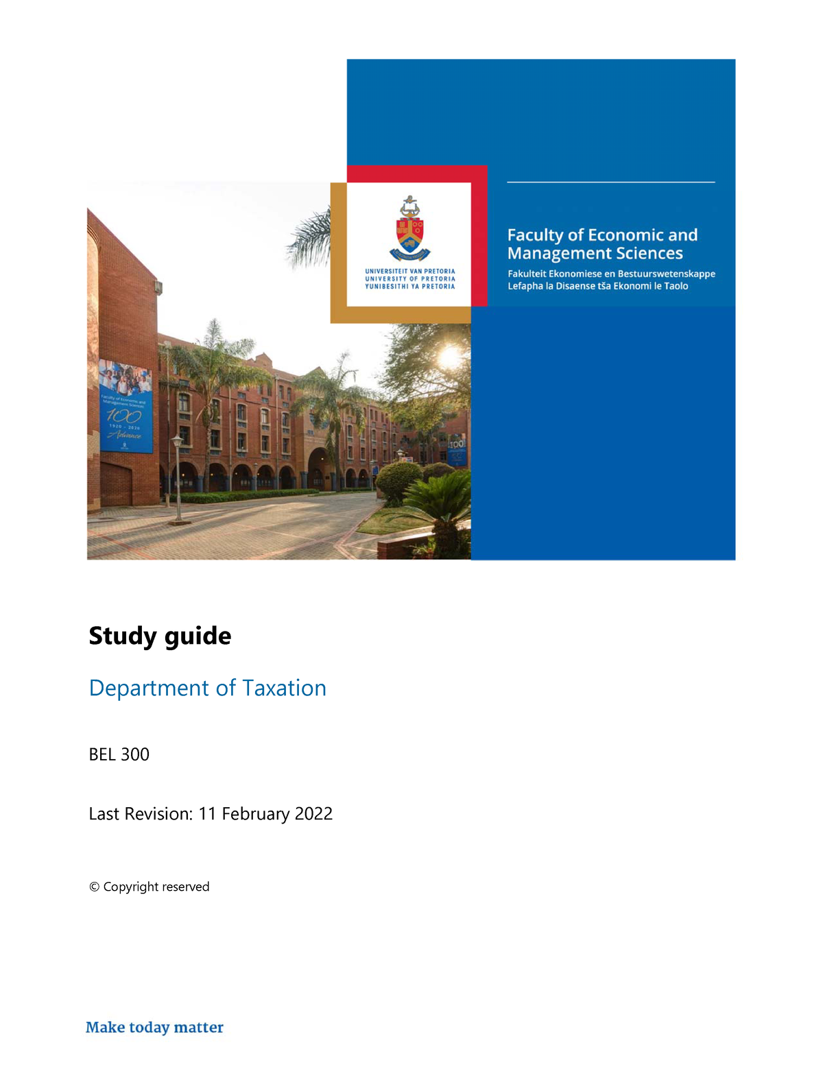 BEL300 Study Guide 2022 Final. University of Pretoria. - Study guide ...