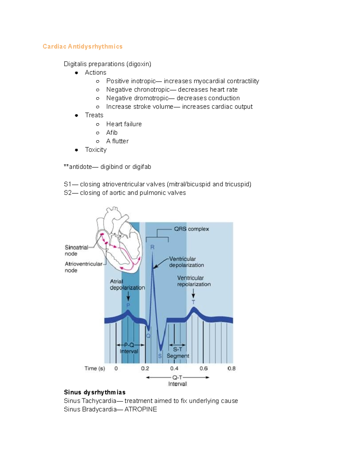 Pharmacology final Cardiac Antidysrhythmics Digitalis preparations