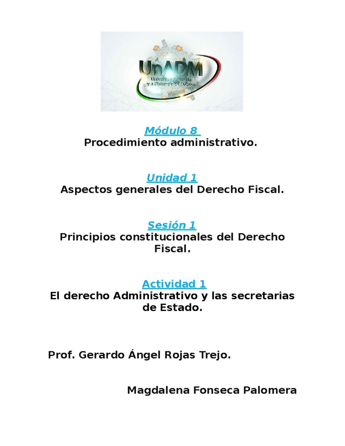 M8 U1 S1 MAFP - Módulo 8 Procedimiento Administrativo. Unidad 1 ...