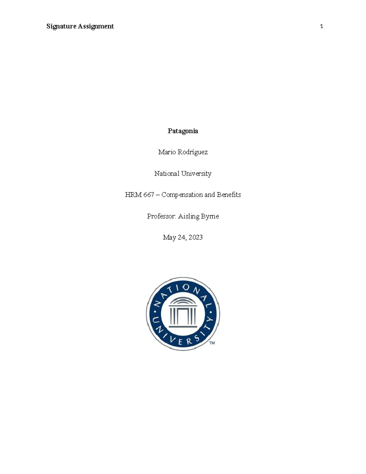 HRM 667 Final Paper - Ethics course - Patagonia Mario Rodríguez ...