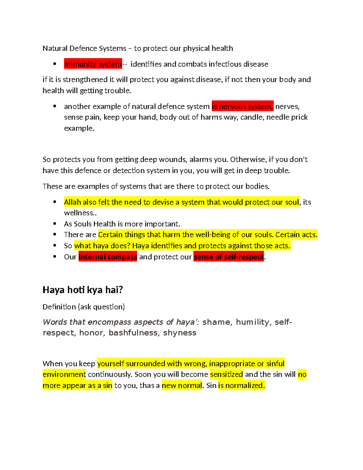 Hayah NEAT Draft - Natural Defence Systems – to protect our physical ...