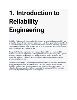 Reliability Engineering 3-4 - 3. Applications Of Reliability ...