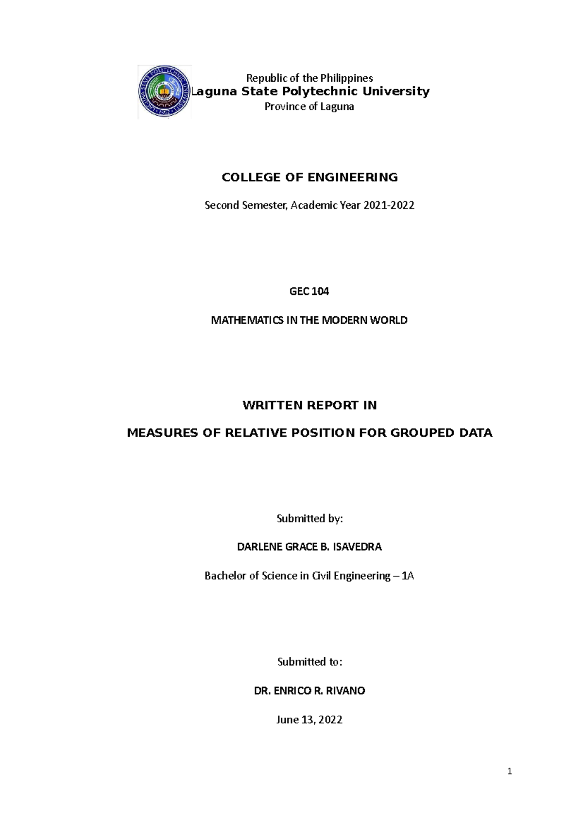 WR31-Isavedra DGB-Measures of Relative Position for Grouped Data ...