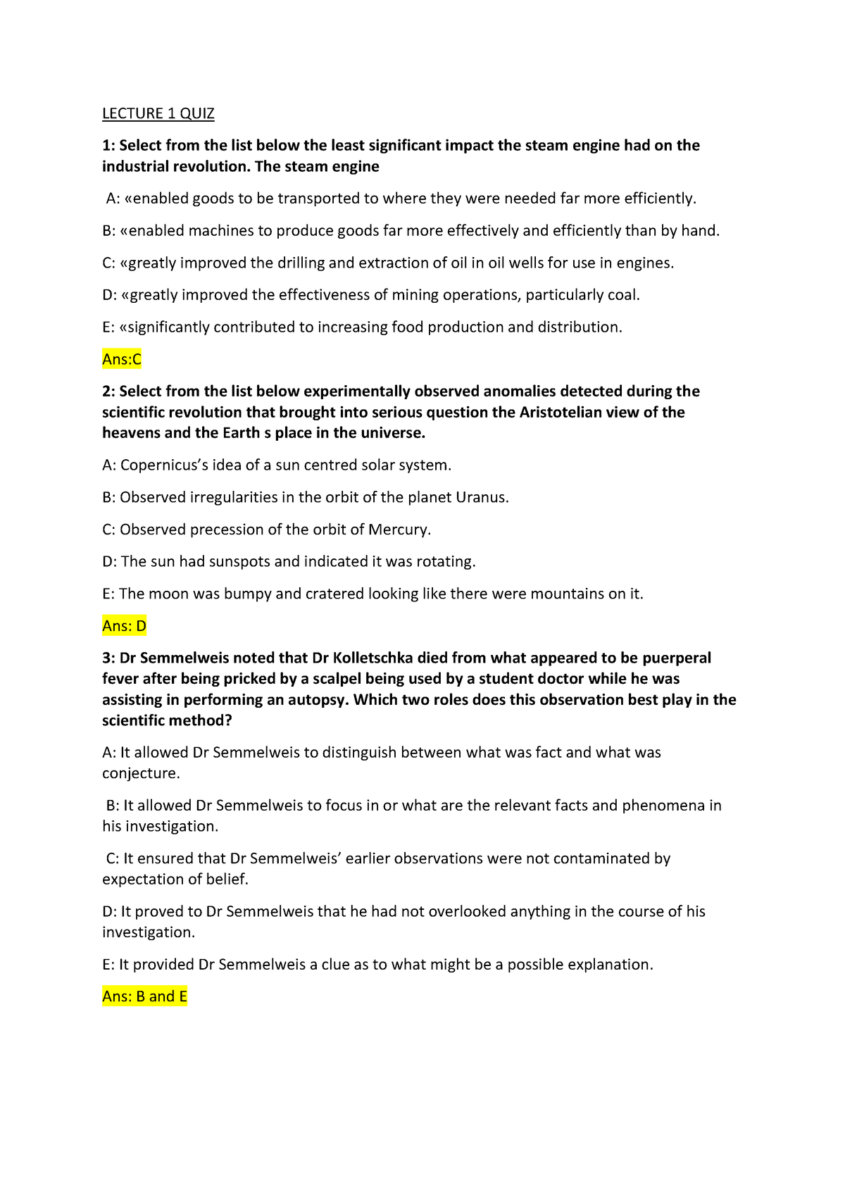 HSI ALL POST Lecture QUIZ Answers - LECTURE 1 QUIZ 1: Select from the ...