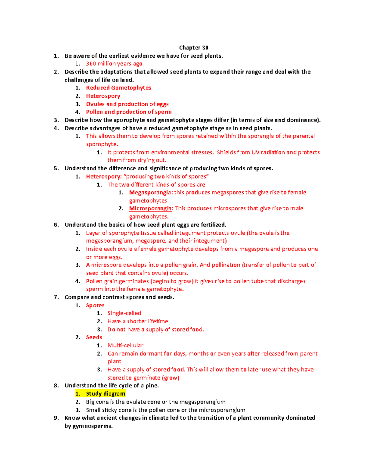 Ch. 30 - Learning objectives / guided notes to help in the preparation ...