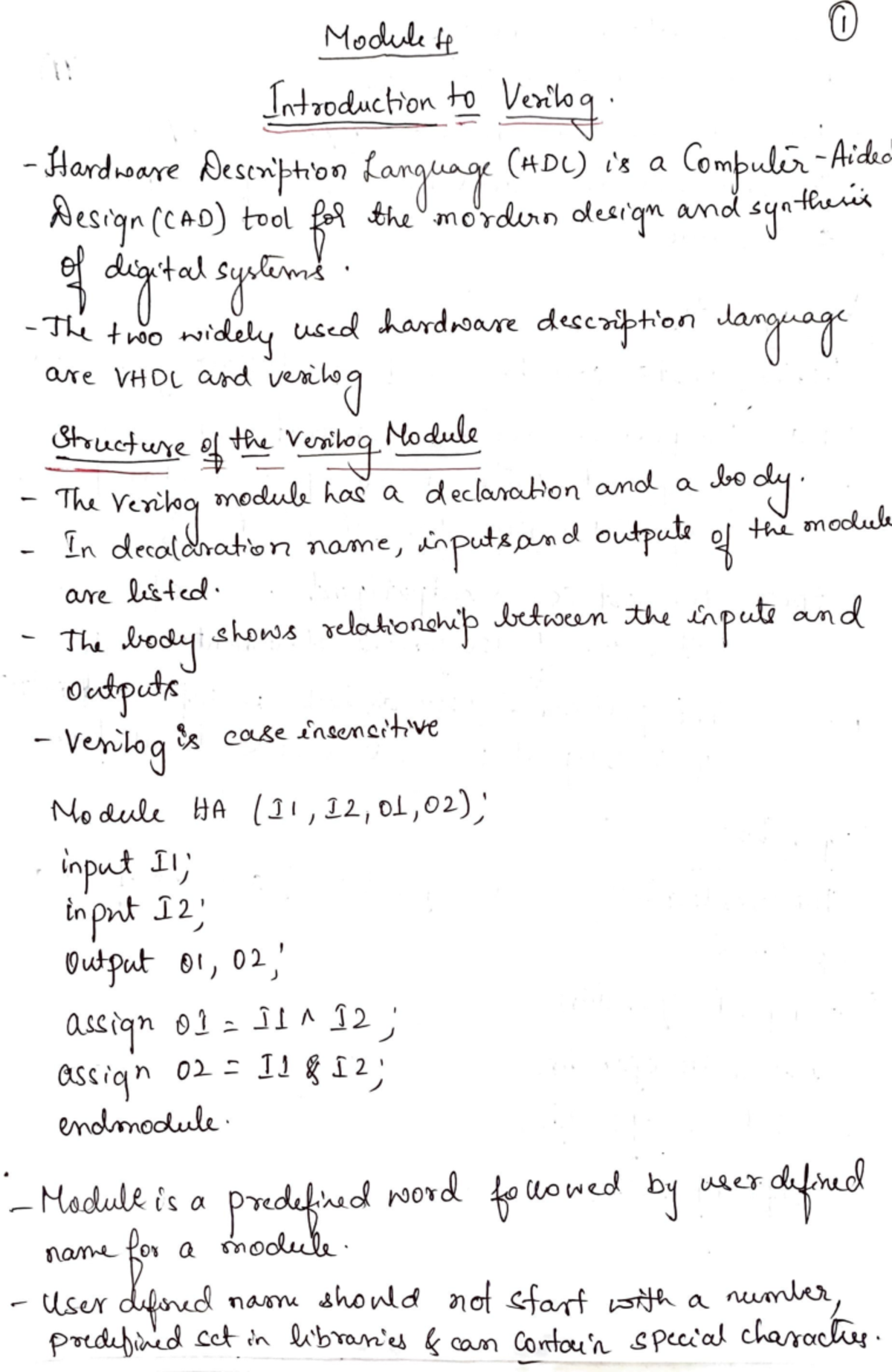 Module 4 Introduction to Verilog - \ '. . 1n-ho&.uc-i'o"- V~.,'l-0'¾ ...