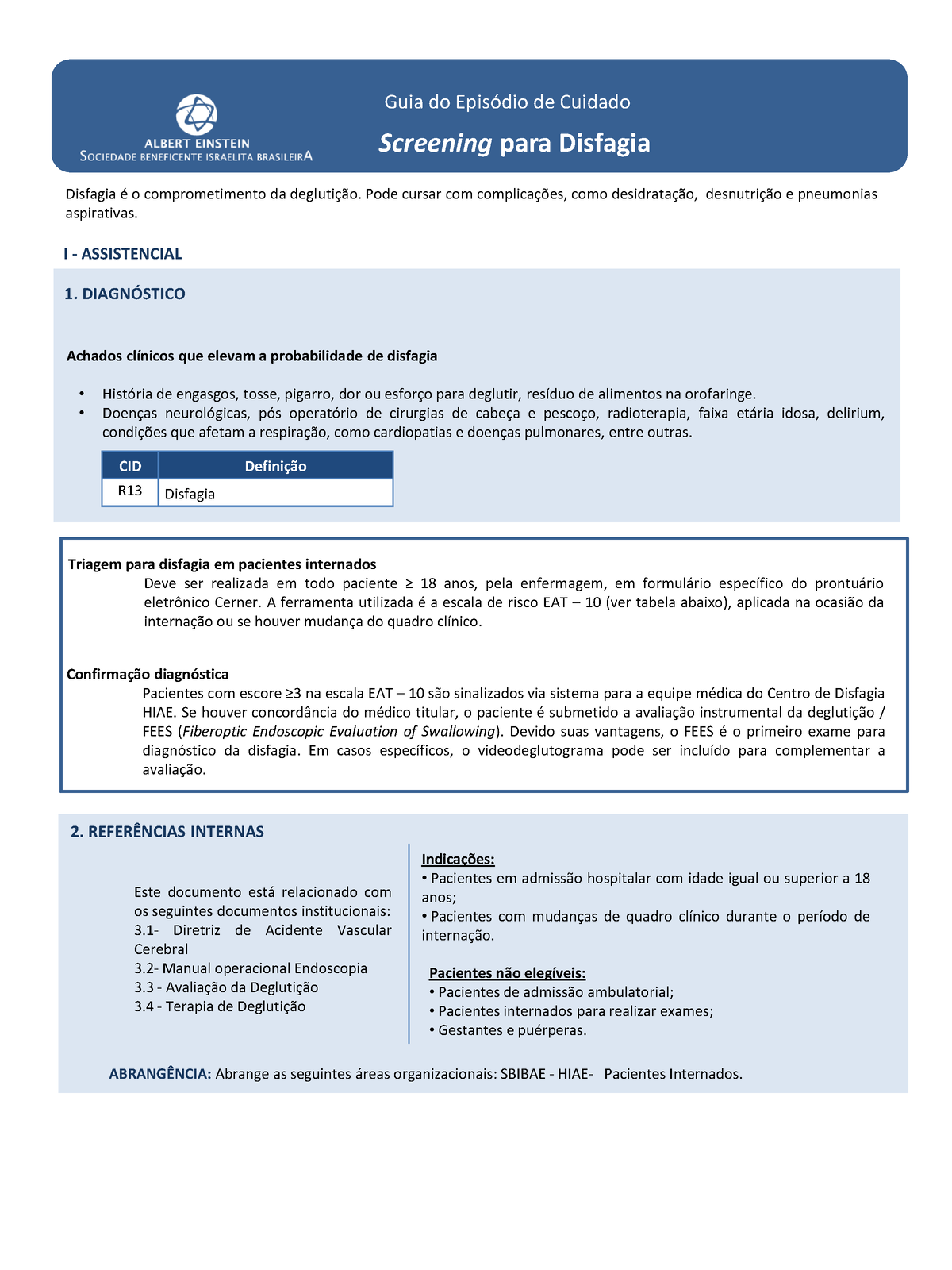 Screening para disfagia Achados cl nicos que elevam a