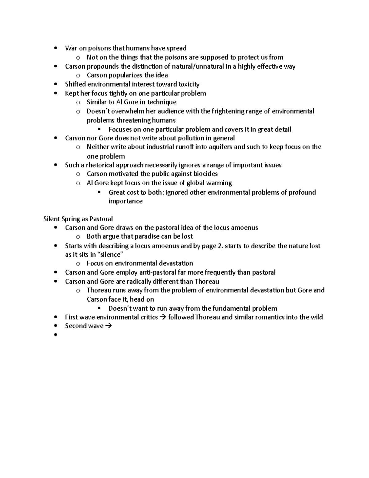 ENGL22 12:5 - Lecture 16 - War on poisons that humans have spread o Not ...