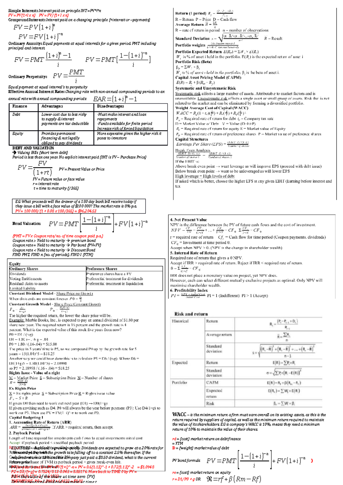 finance-cheat-sheet-simple-interest-interest-paid-on-princple-int