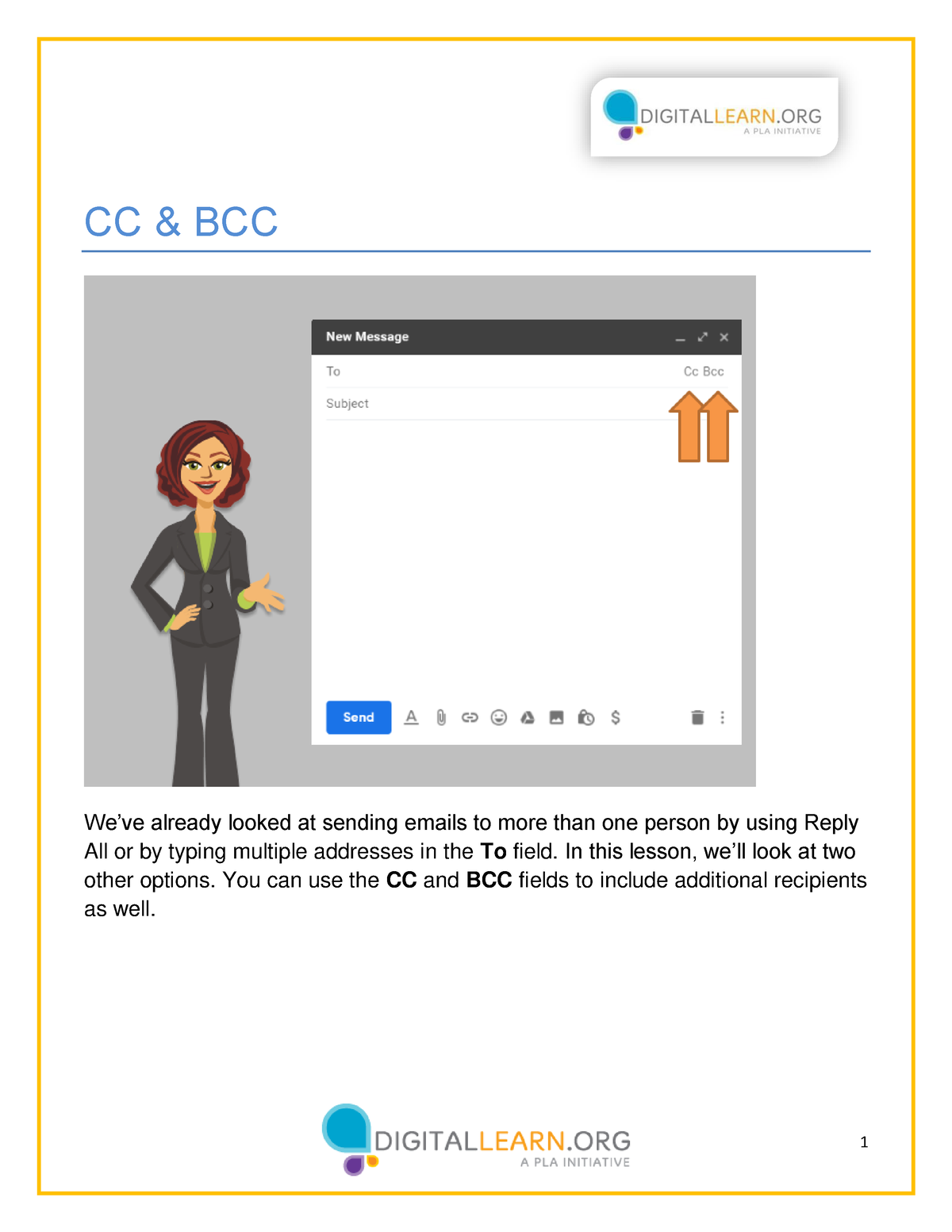 Intro To Email Beyond Basics 3 - CC & BCC We’ve Already Looked At ...