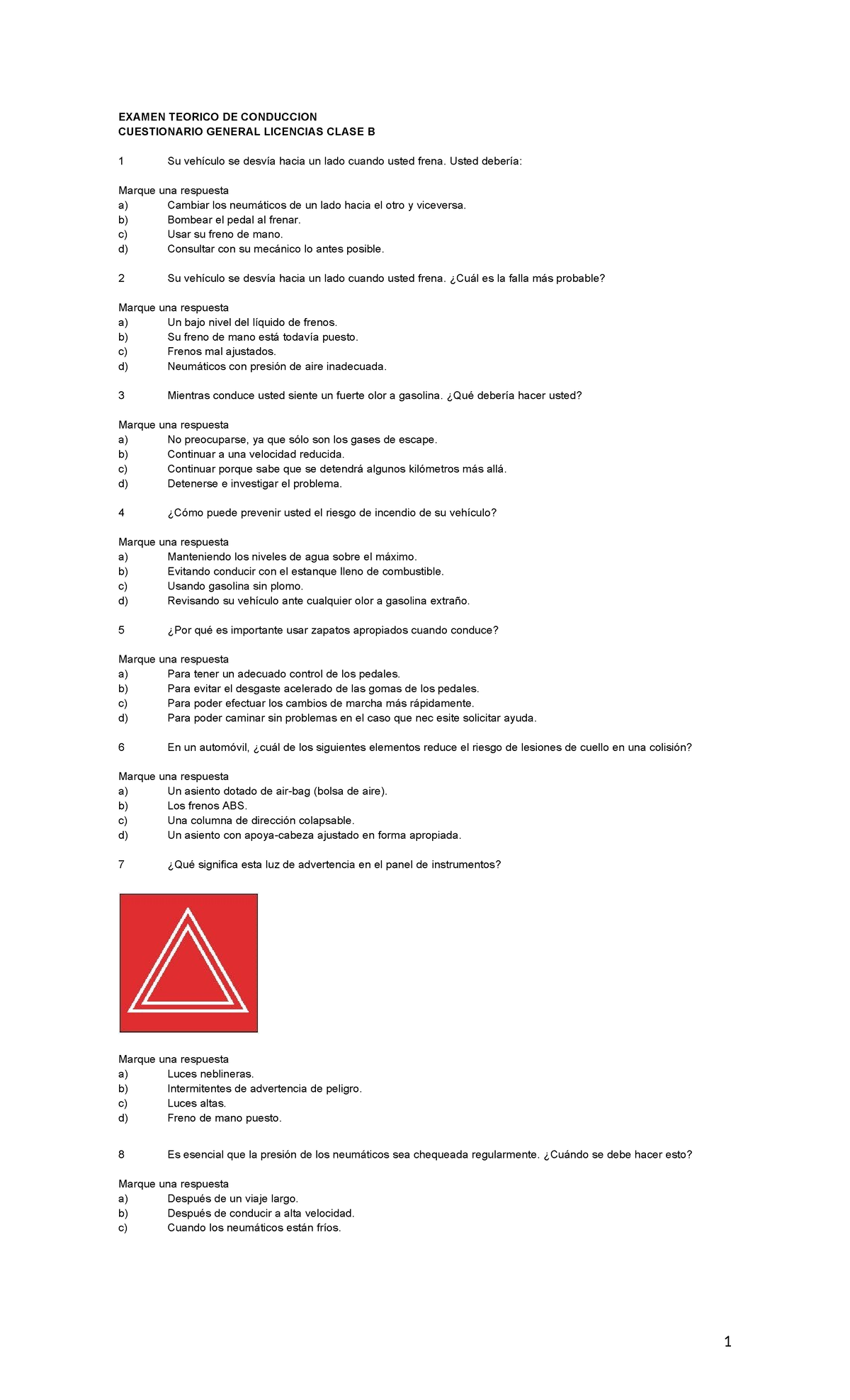 Examen Teorico DE Conduccion 440 - EXAMEN TEORICO DE CONDUCCION ...