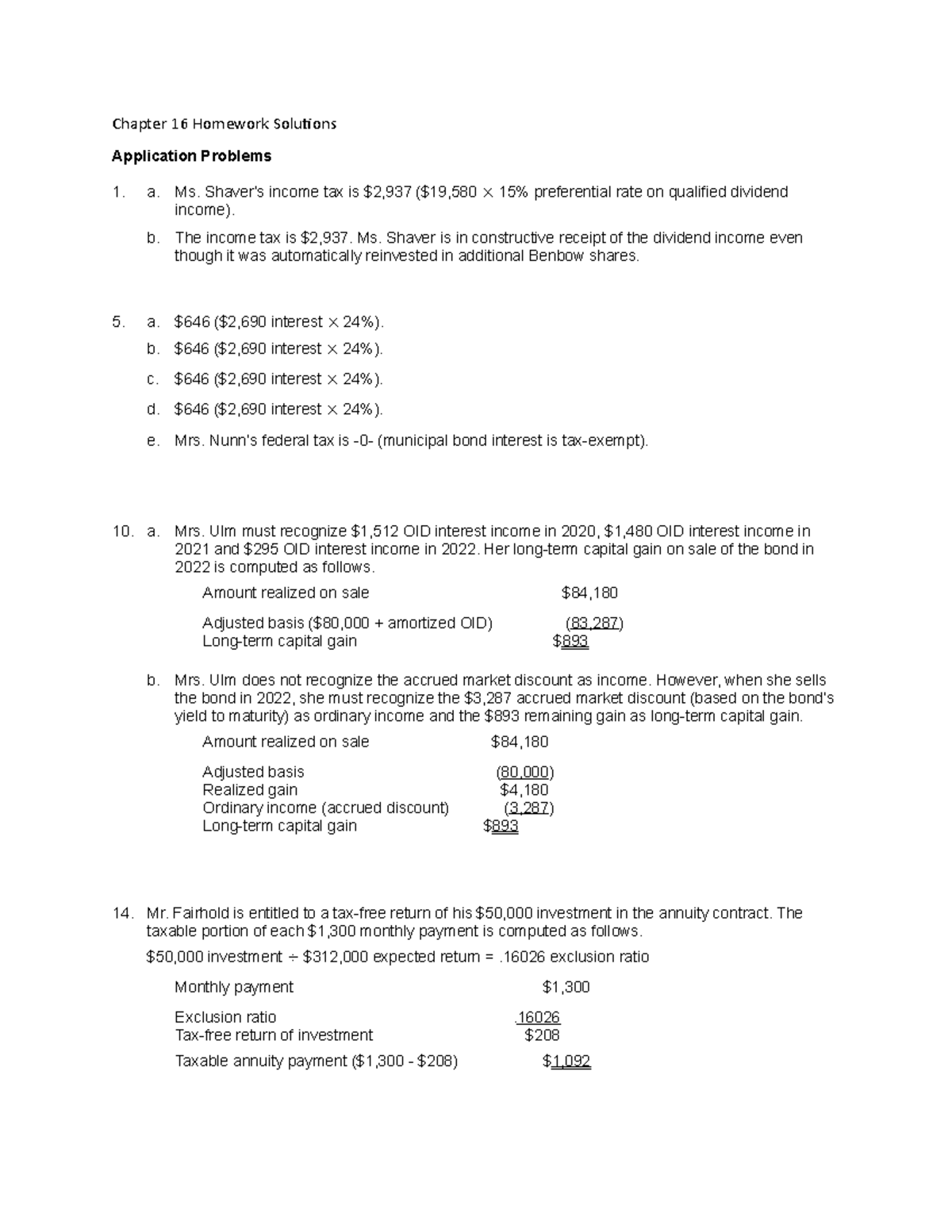 Chapter 16 Homework Solutions - Chapter 16 Homework Solutions ...