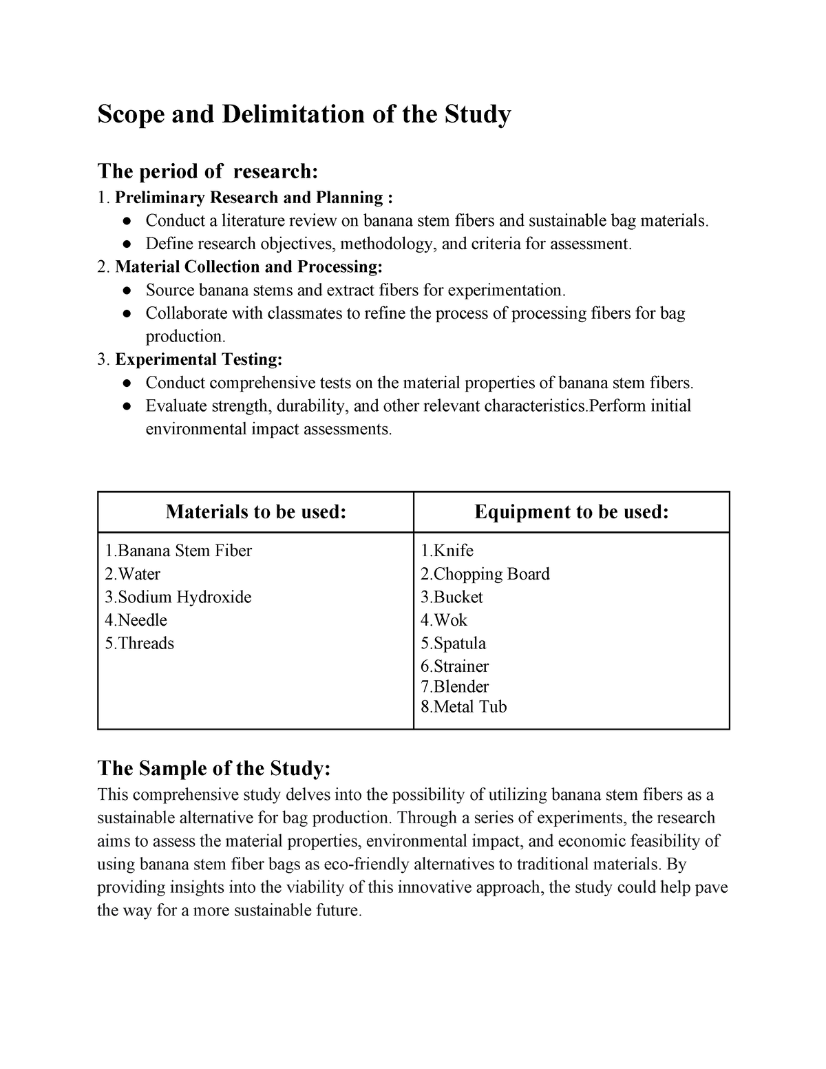 practical research 2 indicating scope and delimitation of the study