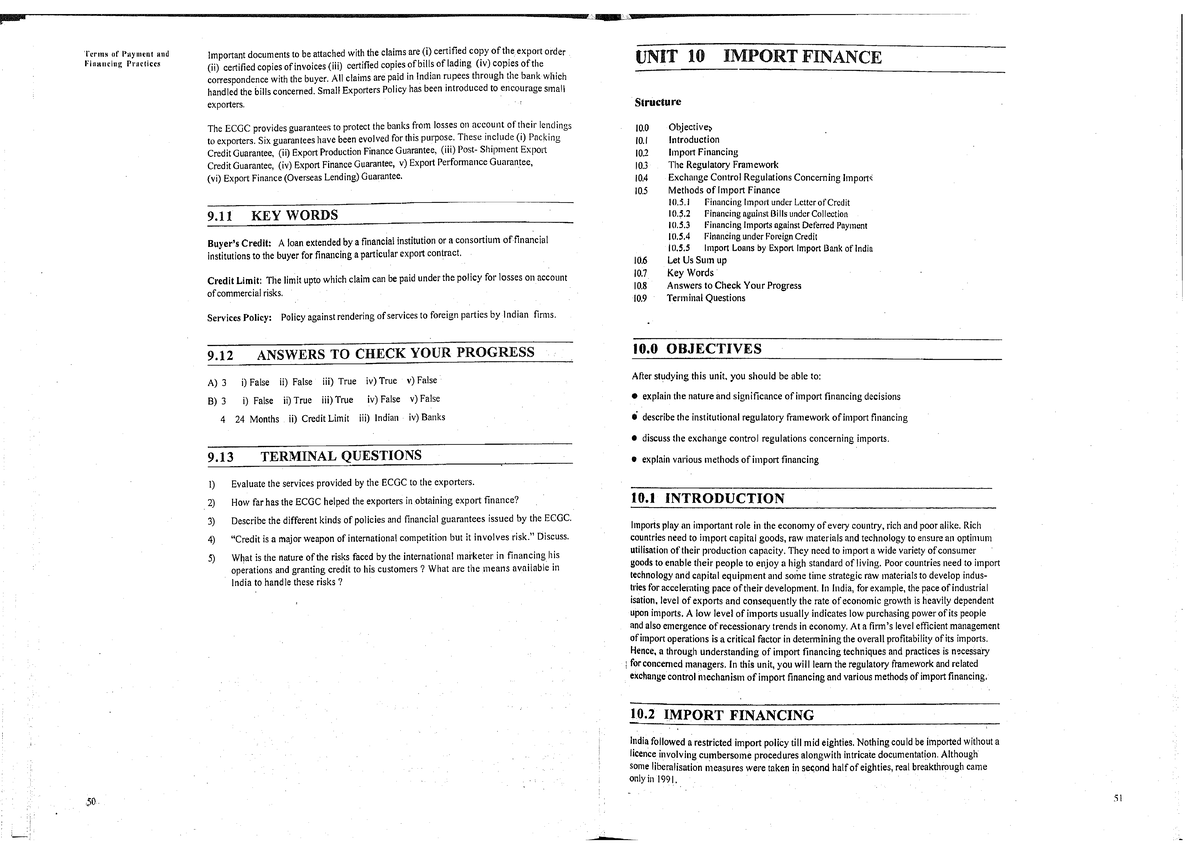 Block-2 IBO-4 Unit-5 - Import finance, exchange control regulations ...