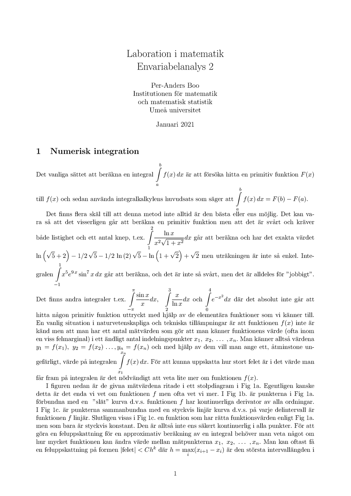 Datorlabboration Envariabelanalys 2 HT 2021 - Laboration I Matematik ...