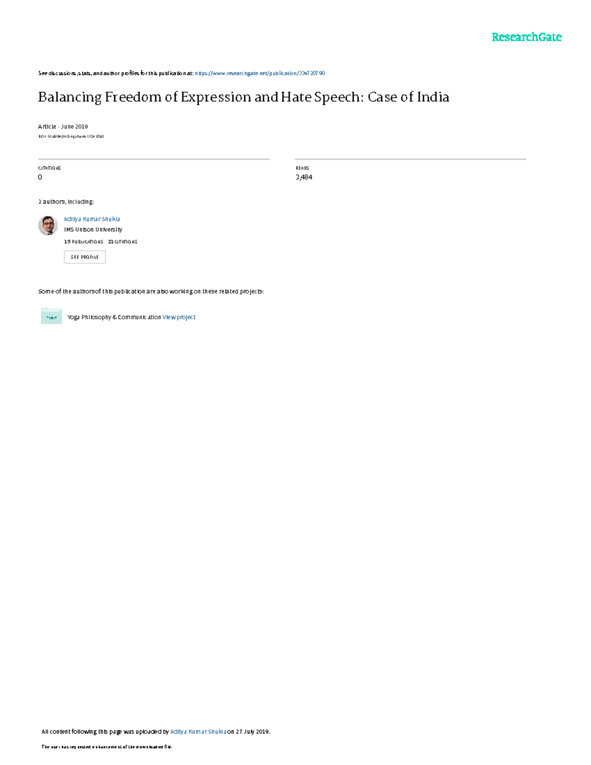 Balancing Freedom of Expression and Hate Speech Ca - See discussions ...
