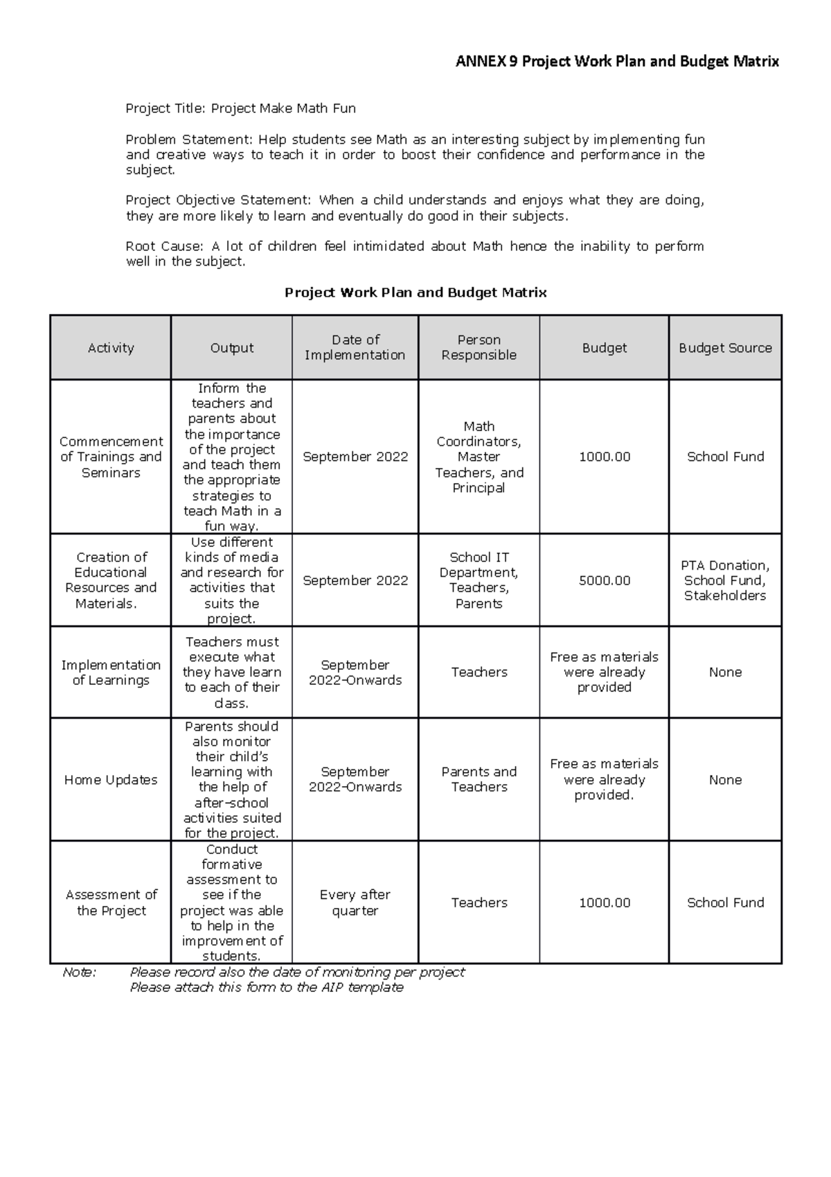 annex-9-project-work-plan-and-budget-matrix-annex-9-project-work-plan