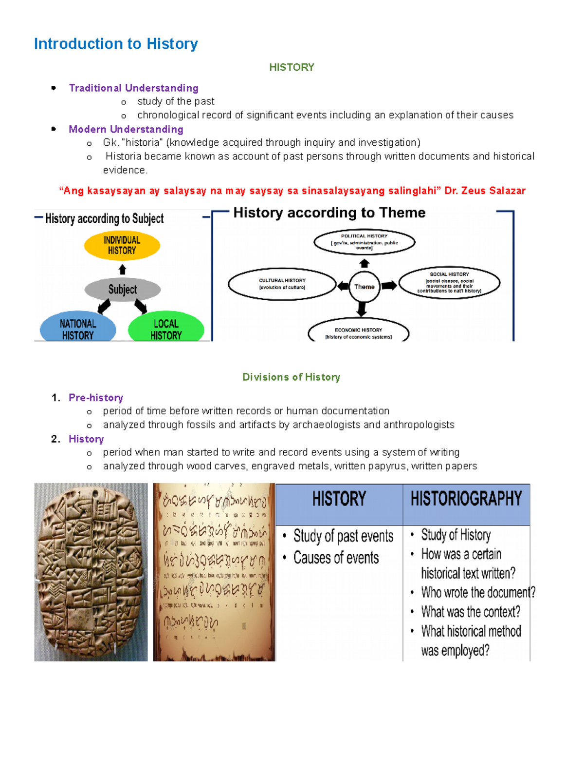 Ghist Notes 1ST term - Introduction to History HISTORY Traditional ...