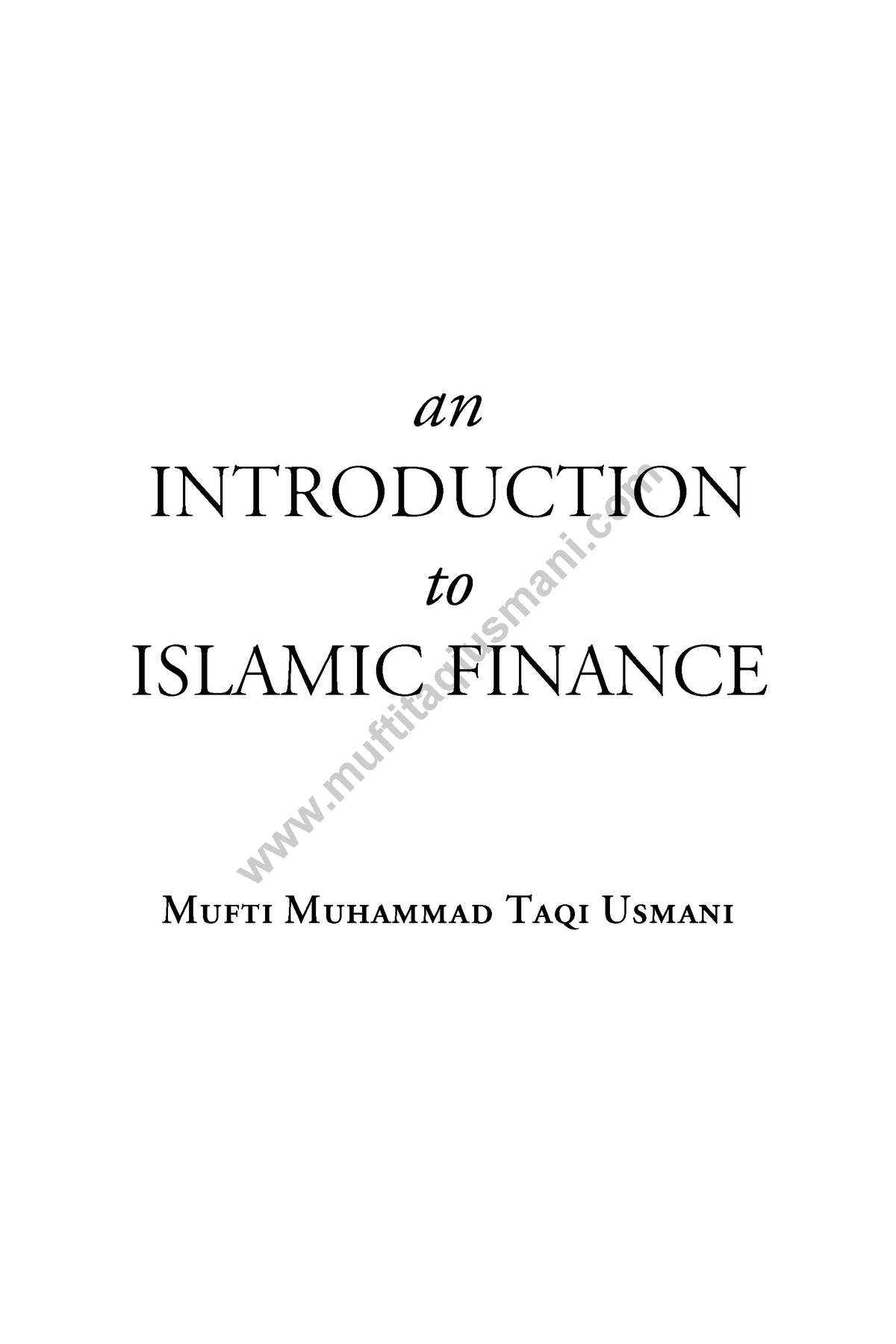 An Introduction To Islamic Finance - An Introduction To Islamic Finance ...