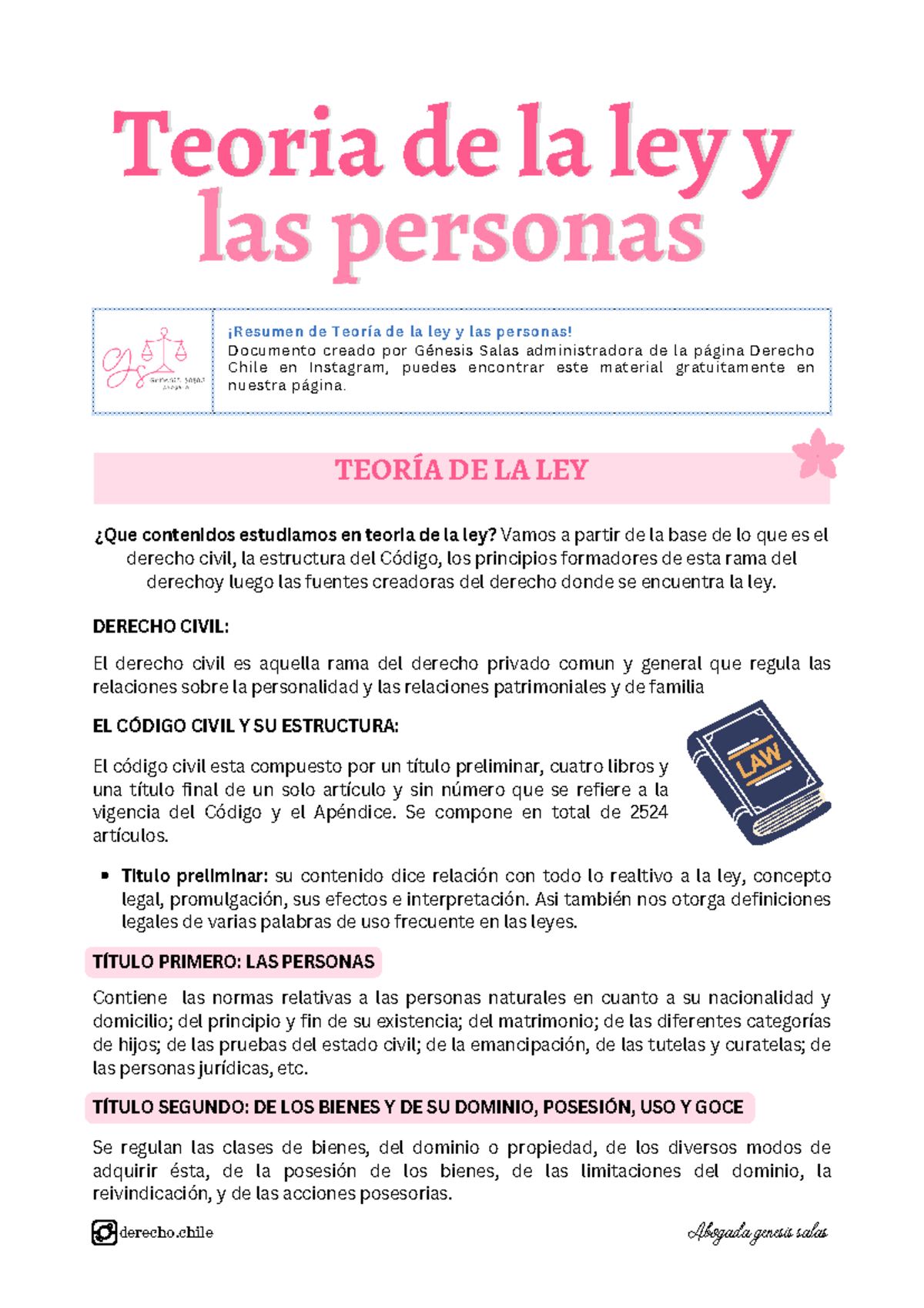Teoria DE LA LEY Y Personas - Teoria de la ley yTeoria de la ley y las ...