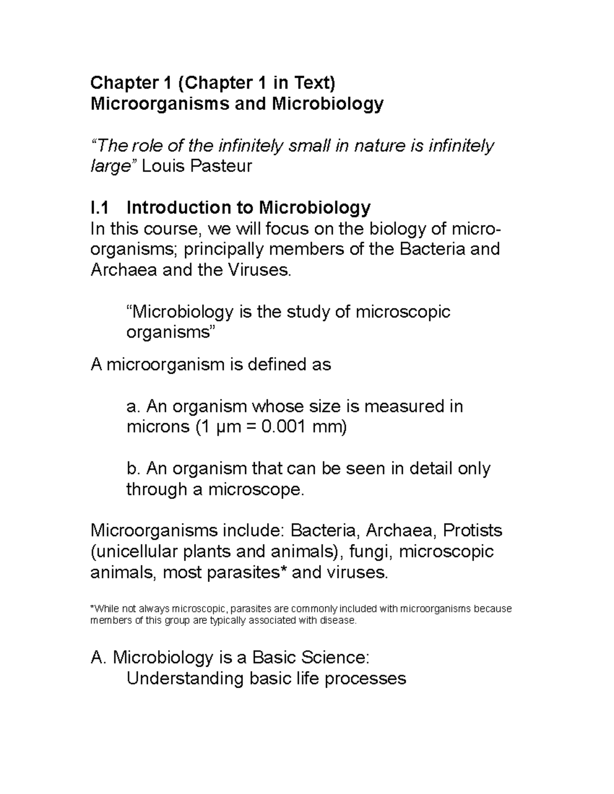 Chapter 01 Microorganisms And Microbiology - Chapter 1 (Chapter 1 In ...