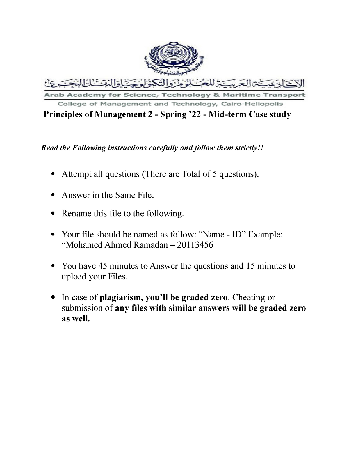 principles of management case study questions and answers for mba