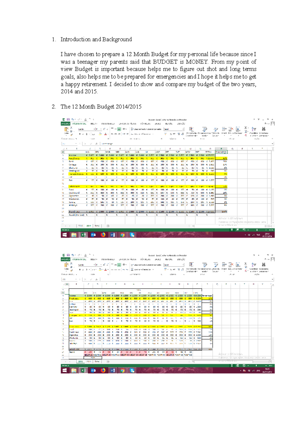Write up budget - Develop a 12 Month spreadsheet model based on a ...
