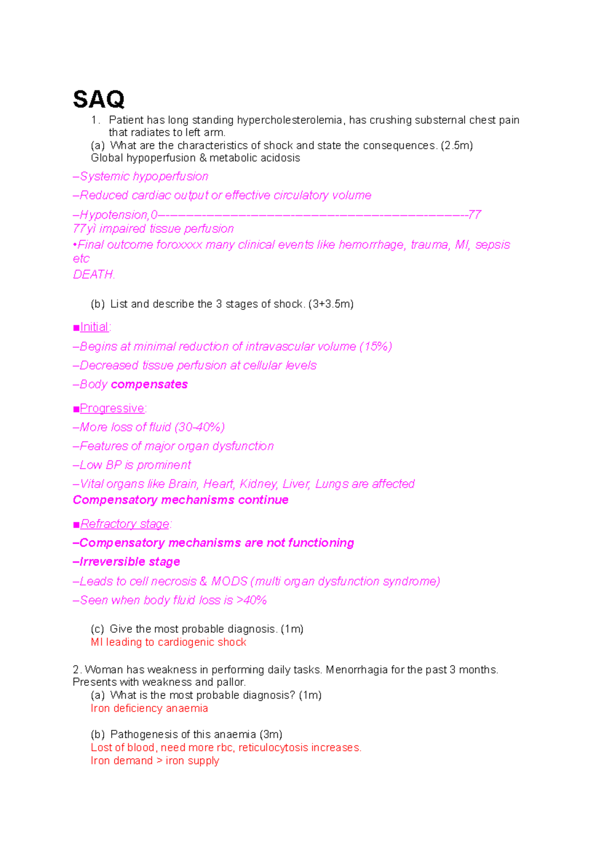 Dental Practice SAQ Patient has long standing hypercholesterolemia, has crushing substernal