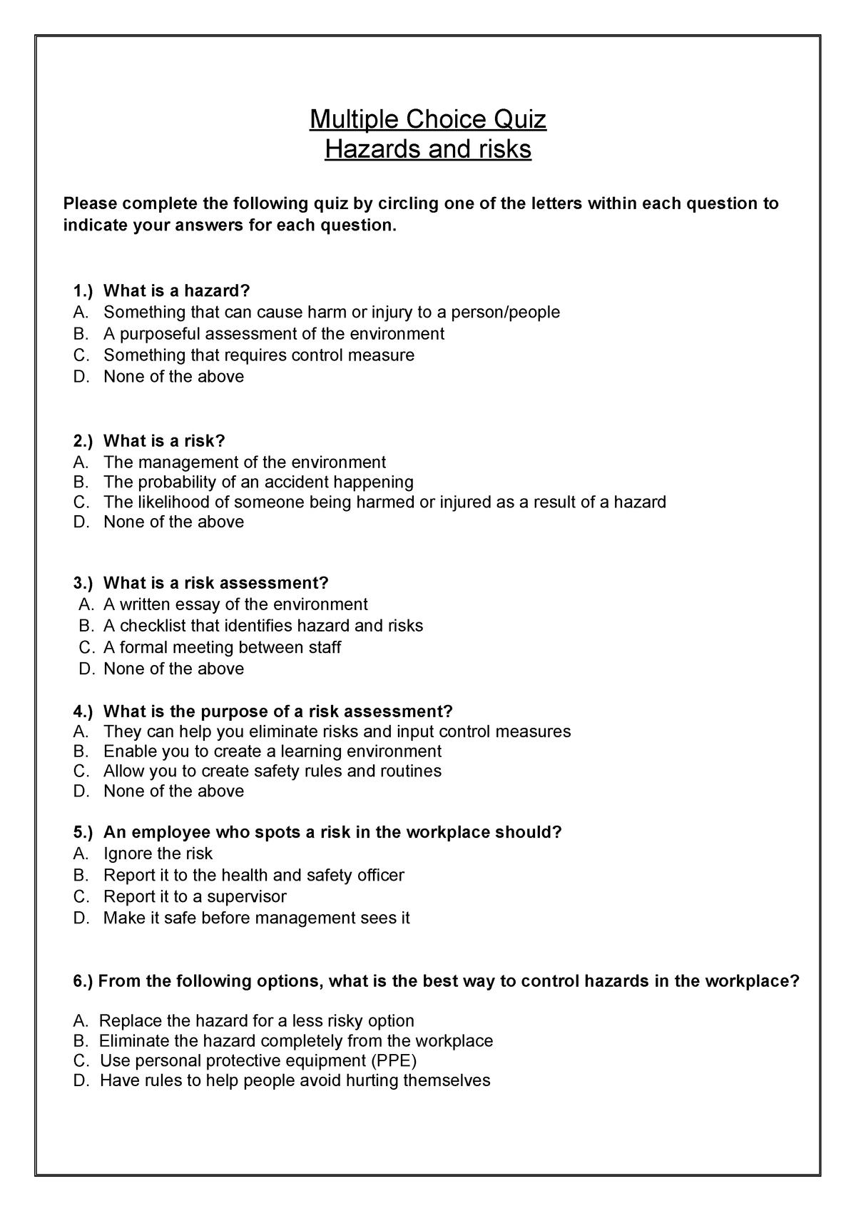 Printable Multiple Choice Questions 1527