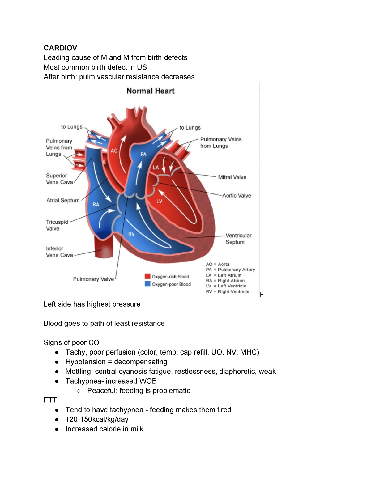 Peds week 7 Cardiovascular - CARDIOV Leading cause of M and M from ...