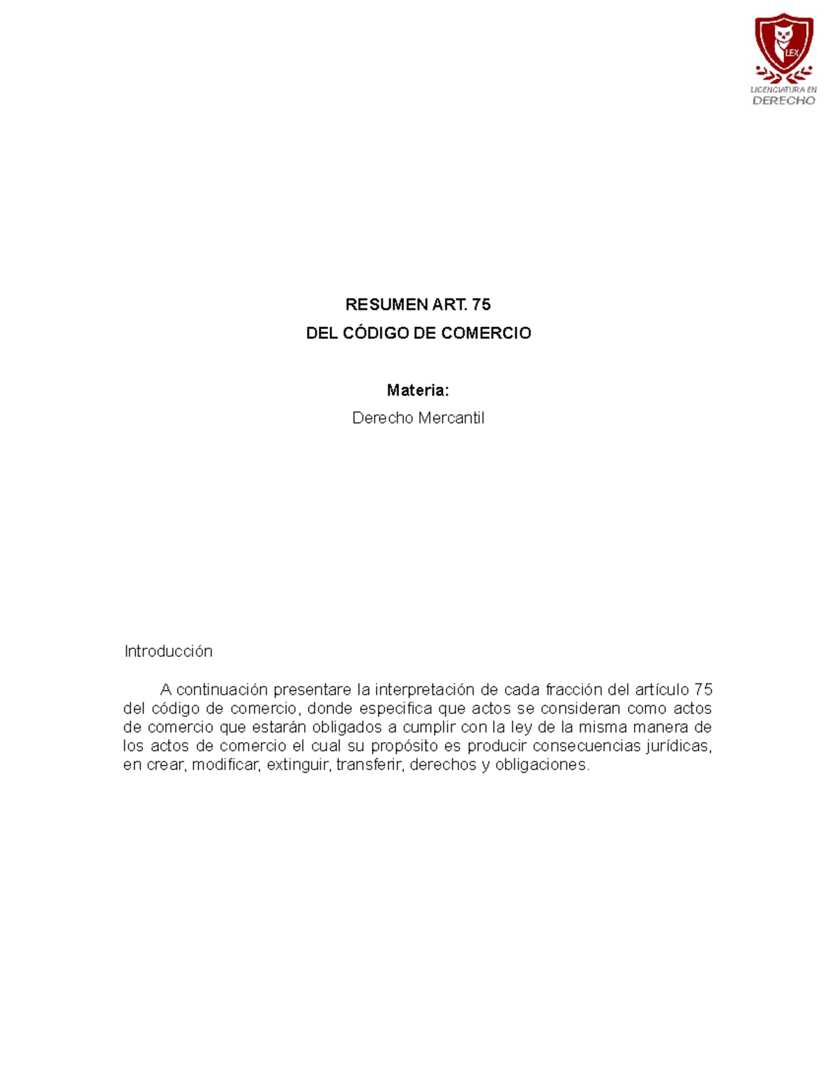 Resumen - Breve Análisis Del Art. 75 Constitucional - RESUMEN ART. 75 ...