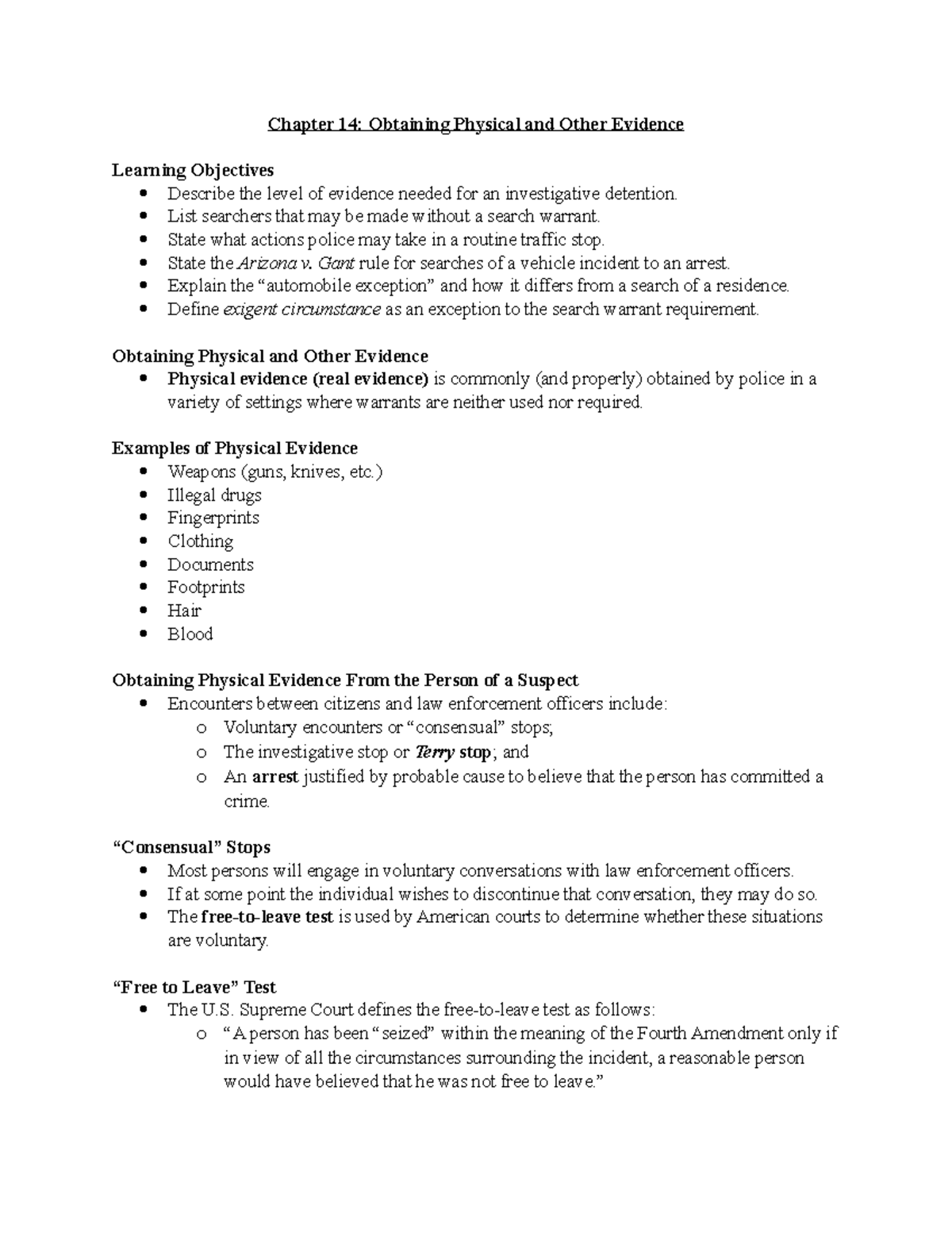 Chapter Fourteen - Ch. 14 - Chapter 14: Obtaining Physical and Other ...