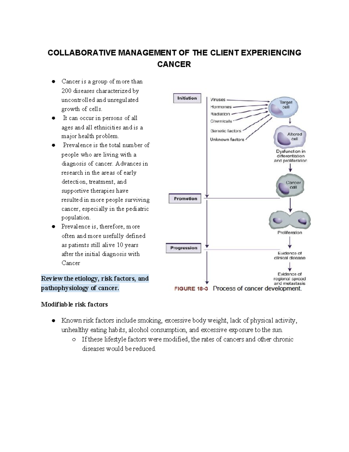 Week-5-Cancer - very helpful content to review - COLLABORATIVE ...
