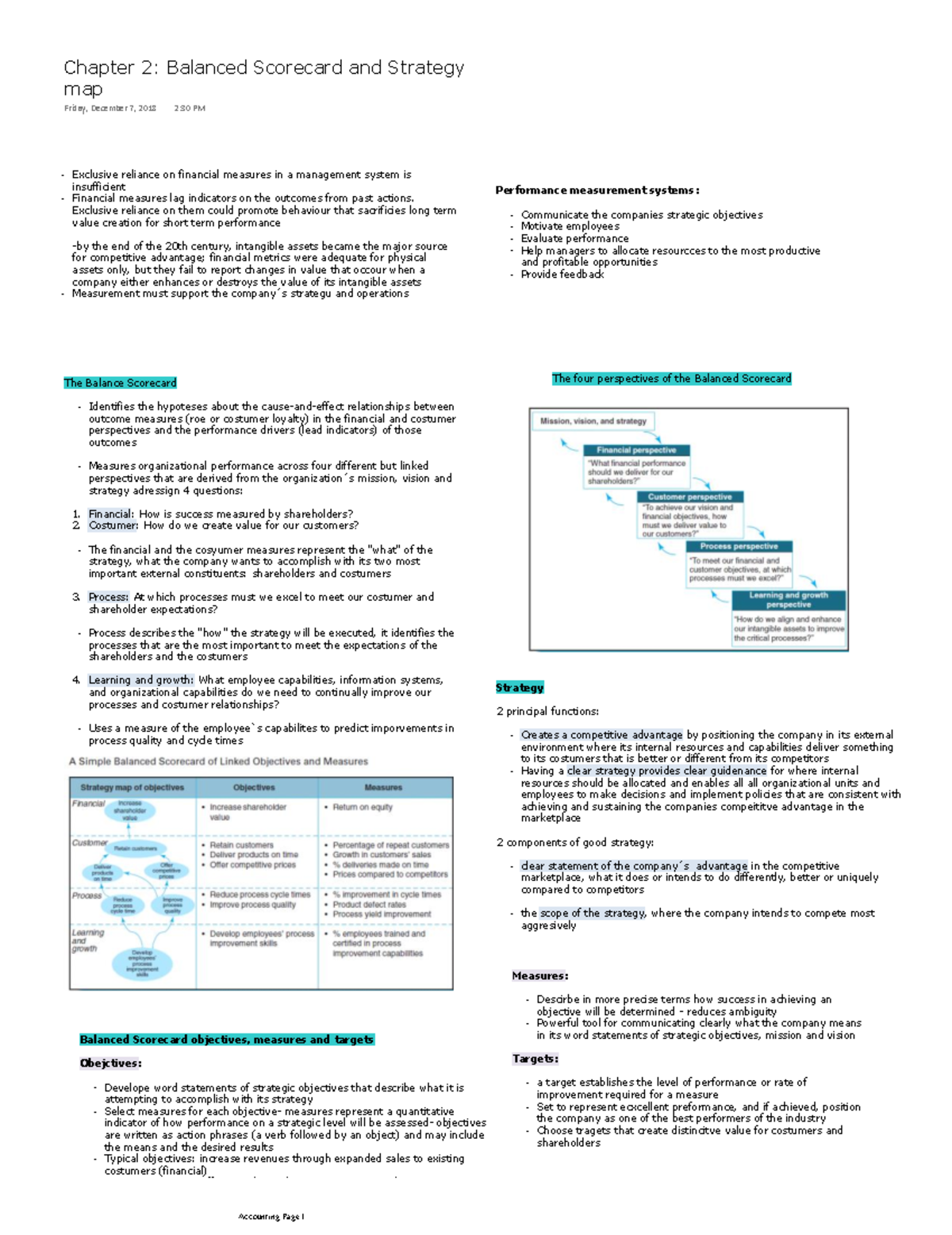 Chapter 2 Balanced Scorecard and Strategy map - Exclusive reliance on ...