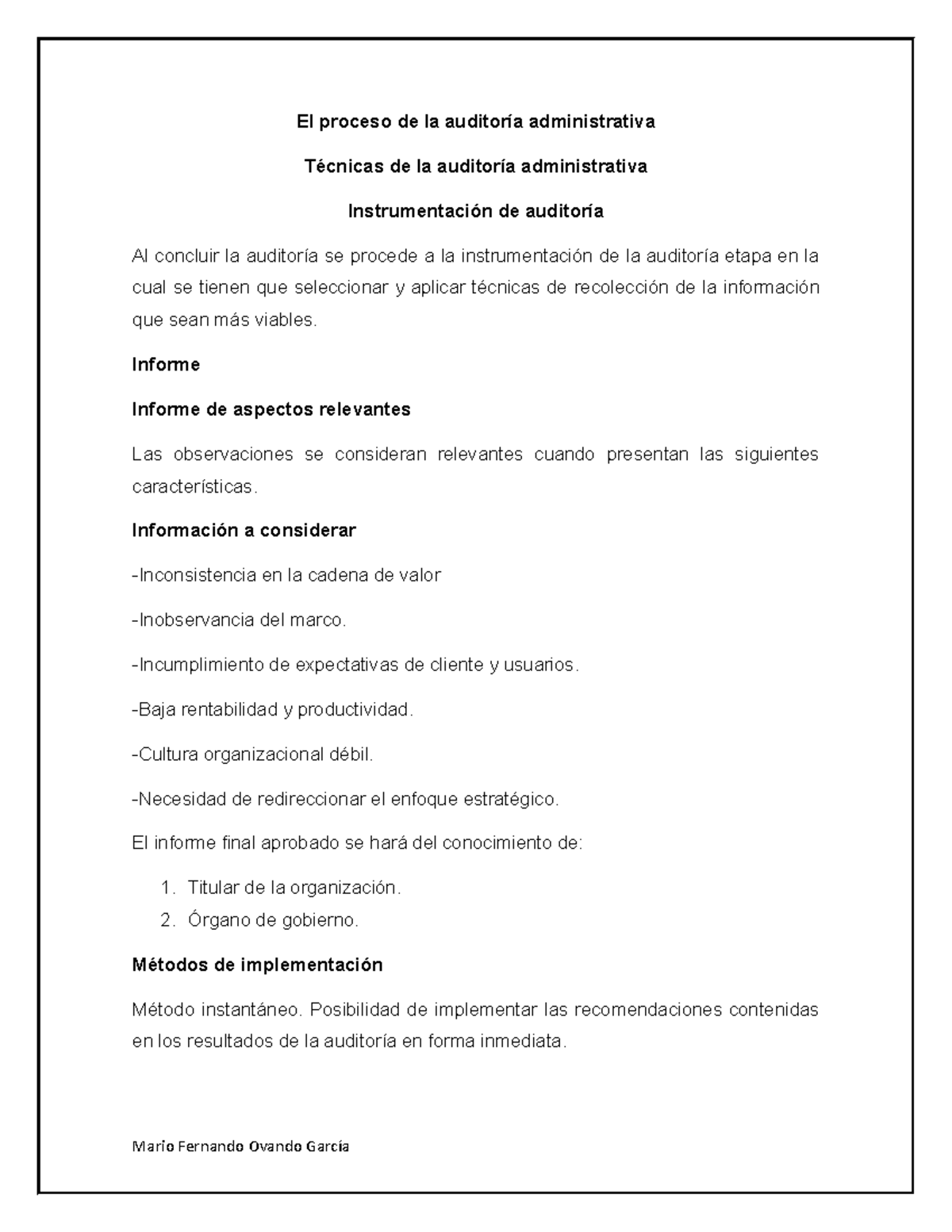 El proceso de la auditor Ã a administrativa - El proceso de la ...