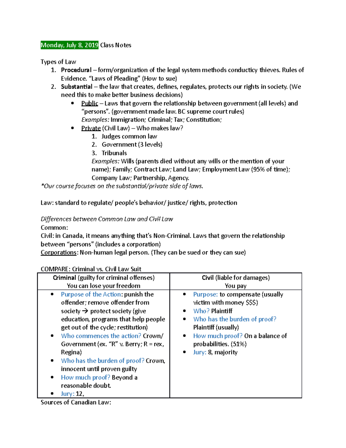 comm-393-notes-monday-july-8-2019-class-notes-types-of-law-1