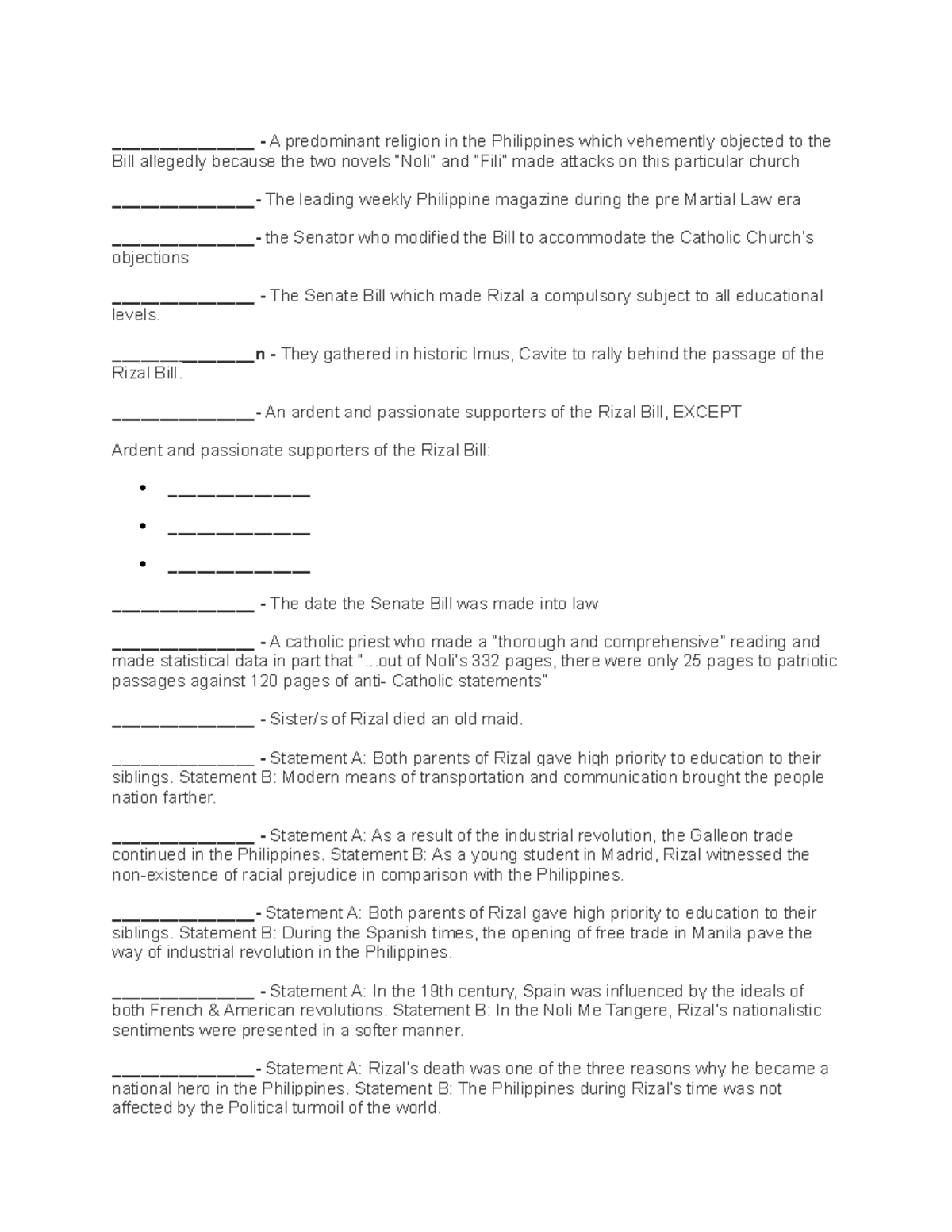 RIZAL031 LIFE AND Works OF Rizal Notes Part 5 - A predominant religion ...