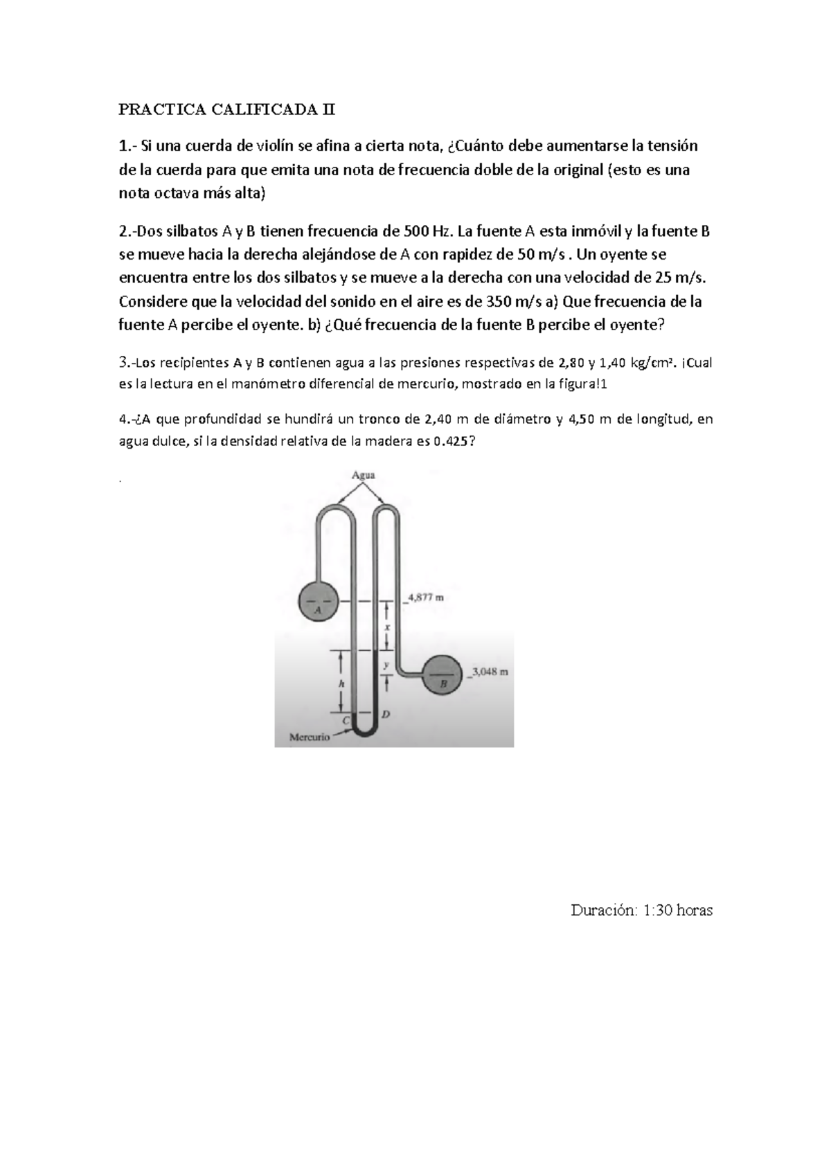 Pc 2 fisica 2 - FÍSICA 2 PRÁCTICA DE ONDAS - PRACTICA CALIFICADA II 1 ...