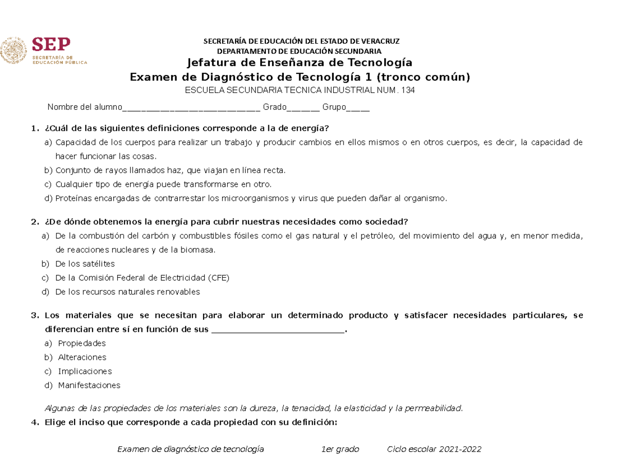 Diagnóstico DE Tecnología 1RO Ciclo Escolar 2021-2022 - copia