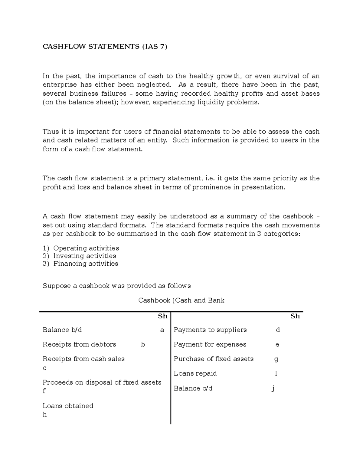 CASH FLOW Online ASSIGNMENT FOR UNDERGRADUATE - CASHFLOW STATEMENTS ...