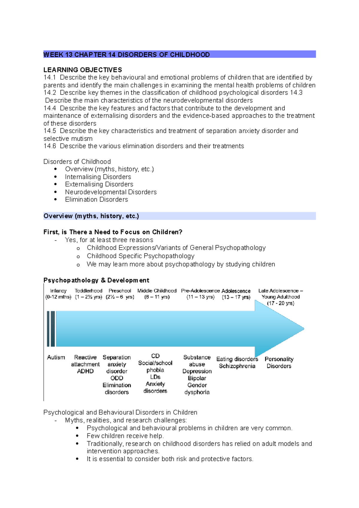 WEEK 13 Chapter 14 Disorders OF Childhood - WEEK 13 CHAPTER 14 ...